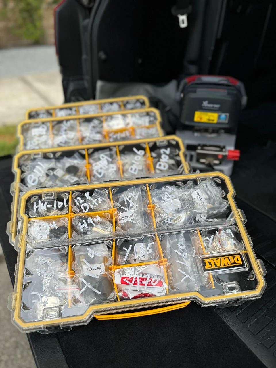 Organized locksmith key blades
